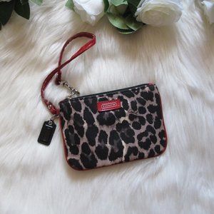 Coach | Animal Print  Red Wristlet